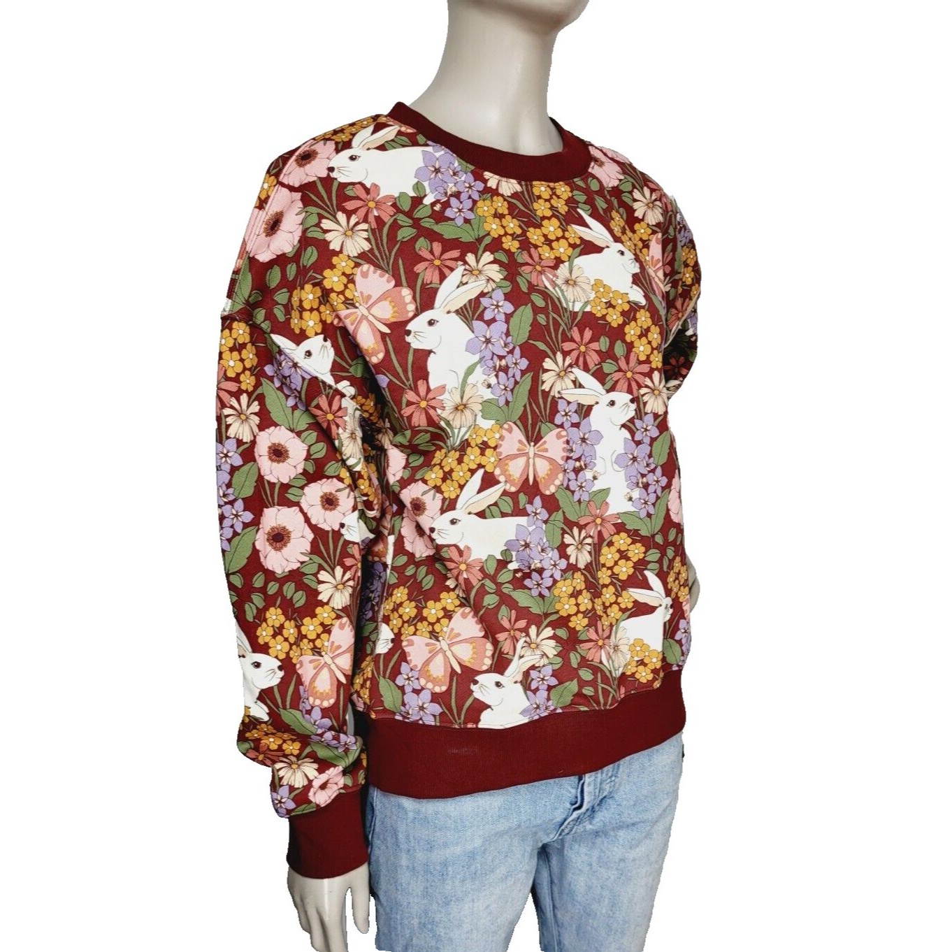 Princess Highway Garden Rabbit Crewneck Chocolate Pullover Sweater Size 8 — image 5 of 8